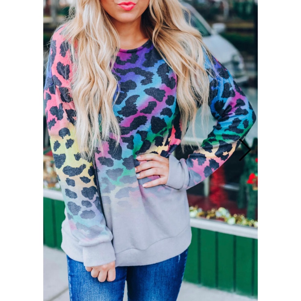 New! Colorful leopard top!